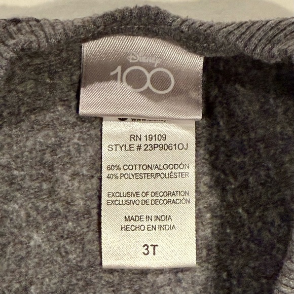 Disney 100 Skeleton Mickey Mouse Sweatshirt Boys 3T Girls Halloween Pumpkins - Picture 3 of 3